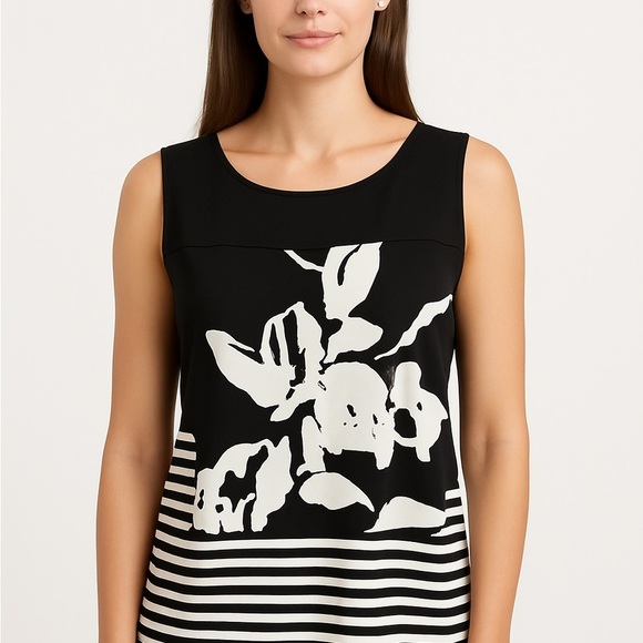 Calvin Klein Black and White Sleeveless Tank Top - Picture 1 of 4